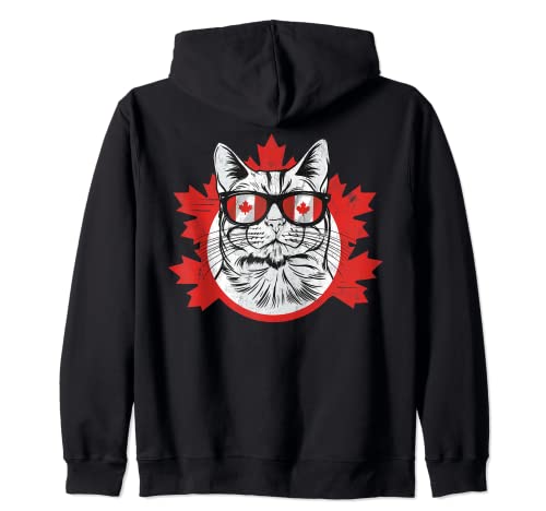 Funny Canadian Cat with Canada Flag Sudadera con Capucha