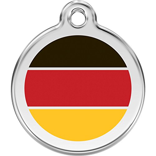 Red Dingo Personalized German Flag Pet ID Dog Tag (Medium)