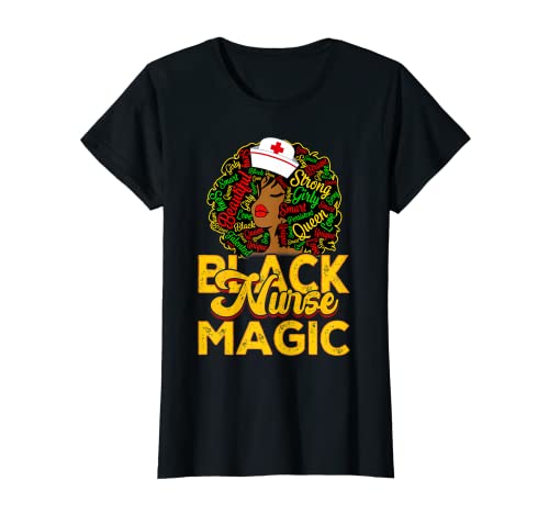 Womens Juneteenth Black History Nurse Juneteenth Afro African Retro T-Shirt