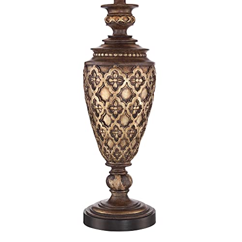 Barnes And Ivy Nicole Rustic Traditional Table Lamp 32" Tall With Usb Charging Port Light Bronze Brown Urn Bell Shade For Bedroom Living Room Nightstand Bedside Night Stand Office Kids Room #TOP6