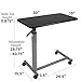 Vaunn Medical Adjustable Overbed Bedside Table with Wheels (Hospital and Home Use)