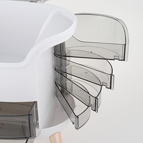 Organizador de maquillaje antipolvo caja de gran capacidad con cajones y tapa transparente blanca 3
