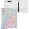 3 Ring Binder, Rainbow Leopard Print Neon File Folder Holds 200 Sheets File Storage for Women Men School Office Supplie