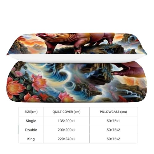 Housse de couette Sunset Pig microfibre pour éviter la transpiration nocturne