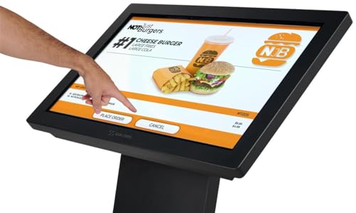Displays2go 32\" Interactive Touch Screen Kiosk – Android 11, PCAP Display, Floor Standing Digital Signage (DK032TLB)