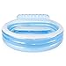 Intex Swim Center Inflatable Family Lounge Pool with Built in Bench, Cup Holder, and 2 Air Chambers for Pre Kindergarten Toys and Outdoor Use, Blue