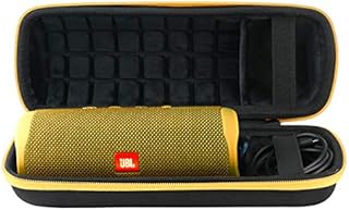 co2CREA Twardy futerał podróżny dla JBL Flip 6 / JBL Flip 5 Przenośny głośnik Bluetooth (tylko pudełko) (Flip 6/5 etui, czarny+żółty zamek błyskawiczny)
