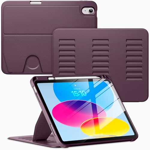 VIKESI Case for iPad (A16) 11-inch 2025 and iPad 10th/11th Generation 10.9 Inch 2022,Multiple Angles Magnetic Stand Cover,Shockproof Back,Pencil Holder,and Auto Sleep/Wake,Dark Purple