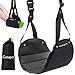 Airplane Footrest - Portable Travel Accessories to Relax Your Feet, Under Desk Footrest Adjustable Height Foot Hammock (Black)