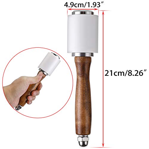 Btsky® Wooden Handle Nylon Hammer Leathercraft Carving Hammer Sew Leather Cowhide Tool Kit #TOP4