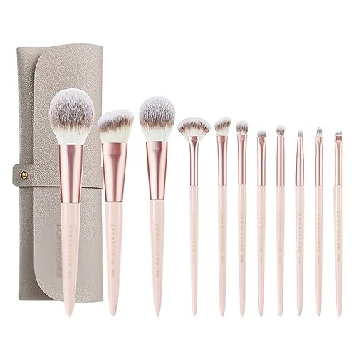 Kit pinceaux de maquillage en bois et fibres douces pêche brumeuse refined