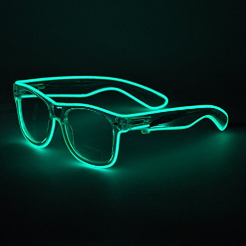 Sydnus EL Wire Rave Sunglasses LED Light Up Party Glasses(Green)
