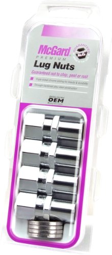 Image of MCGARD Lug Nut, Premium, 12 mm x 1.50 Right Hand Thread, 13 /16 in Hex Head, 0.746 in Shank, Open End, Washers Included, Steel, Chrome, Set of 4