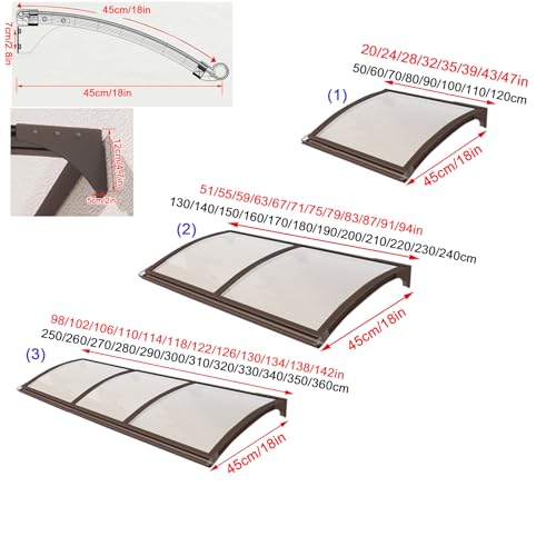 Marquesina para puerta de entrada exterior con panel de policarbonato 6