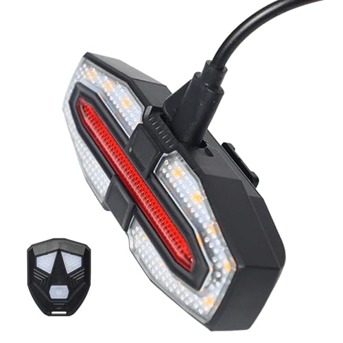 Luce di rotazione per bicicletta Ricaricabile tramite USB, fanale posteriore per bicicletta con indicatori di direzione - Lampeggianti per bicicletta impermeabili - Fanale posteriore per indicatori di
