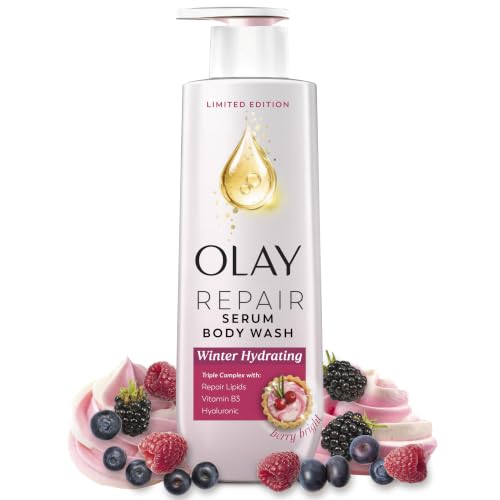 Olay Winter Repair Serum Body Wash for Women, 24HR Long Lasting Rich Hydration, Triple Complex for Bright, Firm, & Luminous Skin, Winter Barrier Repair, Limited Edition Berry Bright Scent, 20 fl oz - image 1