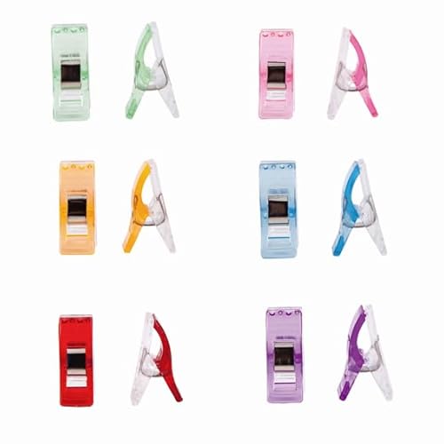 50 Piezas Pinzas Costura Para Tela,Pinzas Costura De Colores, Clips De Costura, Clips De Tela De Plástico, Pinzas Pequeñas Para Coser, Acolchar, Manualidades, Encuadernación, Accesorios De Costura