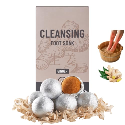 Ginger Herbal Foot Soak - For Circulation, Lymphatic Support, Cleansing, Relaxation & Swelling Relief, Natural Chinese Foot Bath Soak for Men & Women