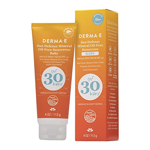 DERMA E Natural Mineral Sunscreen SPF 30 Baby (4oz) [Packaging May Vary]