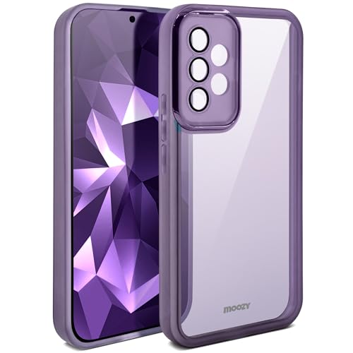 Moozy LumiCase Cover per Samsung A52 5g/4g / a52s, Cover per Galaxy A52 / A52s con Protezione dell'obiettivo della fotocamera, Cover per Samsung Galaxy A52/a52s, Antiurto Trasparente, Viola