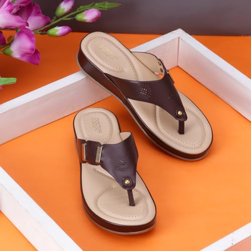 Women's Comfortable Memory Foam Thong Doctor Slippers/Flip-Flops| Fashionable Casual & Stylish| Lightweight & Breathable|Outdoor Synthetic Casual Chappals Sandals Ladies/Girls D-6173