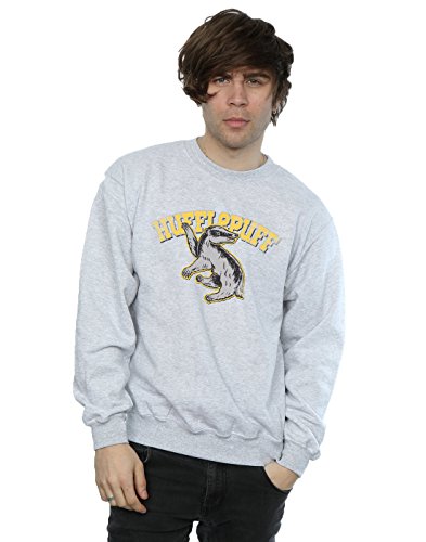 Harry Potter Men's Hufflepuff Sport Emblem Sweatshirt Medium Sport Grey