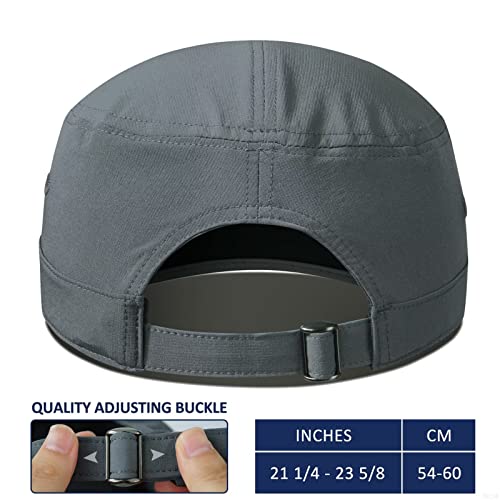 GADIEMKENSD-Stretch-Army-Cap-Sport-Military-Hats-Flat-Top-Short-Bill-Breathable