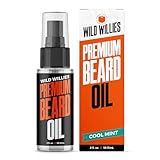 Wild Willies Premium Beard Oil & Conditioner Natural, Organic Ingredients Promote Fast Beard Growth, Removes Itch & Dandruff - Deep Softener Treatment Restores Moisture - 2 Oz, Cool Mint Scent