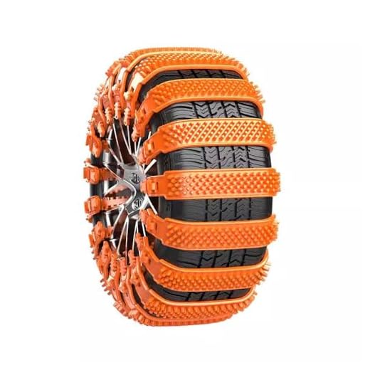 10 Pcs Chains On Wheels Anti Slip Snow Chains for Car SUV Adjustable Universal Chains,Emergency Snow Tire Chains Safety Emergency for Ice, Snow,Mud,Sand Tire Chains,Easy to Install