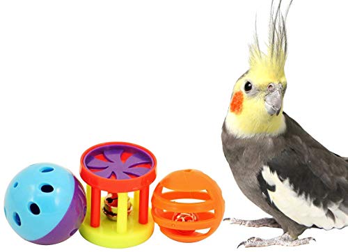 Bonka Bird Toys 1195 Play Three Balls Bell Jingle Budgie Finch Parakeet Lovebird Parrolet