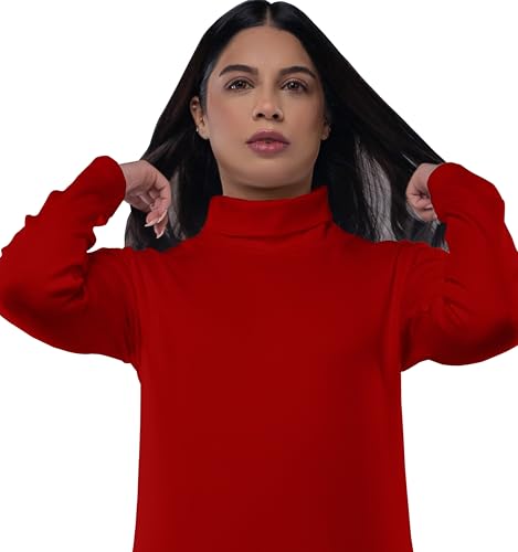 Image of Women Turtleneck Long Sleeve Ribbed Knitted Casual Stretch Top Cotton Slim Fit Mock Turtle Neck Gree Pullover Sweater