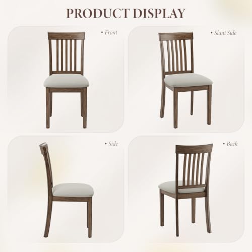 Wooden Dining Chairs Set of 6 with Walnut Wood Legs and Cushion Seat by smartue - Used condition - Image 6