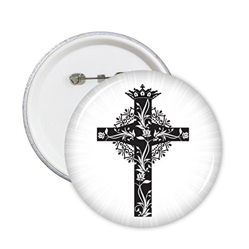 Pins Religion Christianisme Église Sainte-Croix badge rond XXL pour vêtements et sac à dos