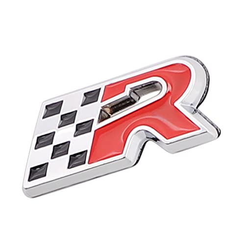 Carrun R Racing Flag Emblem Sport Badge Car Side Rear Front Hood Trunk Door Fender Bumper Metal Badge 3D Decal Sticker Fit For All Corvette C2 C3 C4 C5 C6 C7 (Silver Red), (Cr-Rf) #TOP3