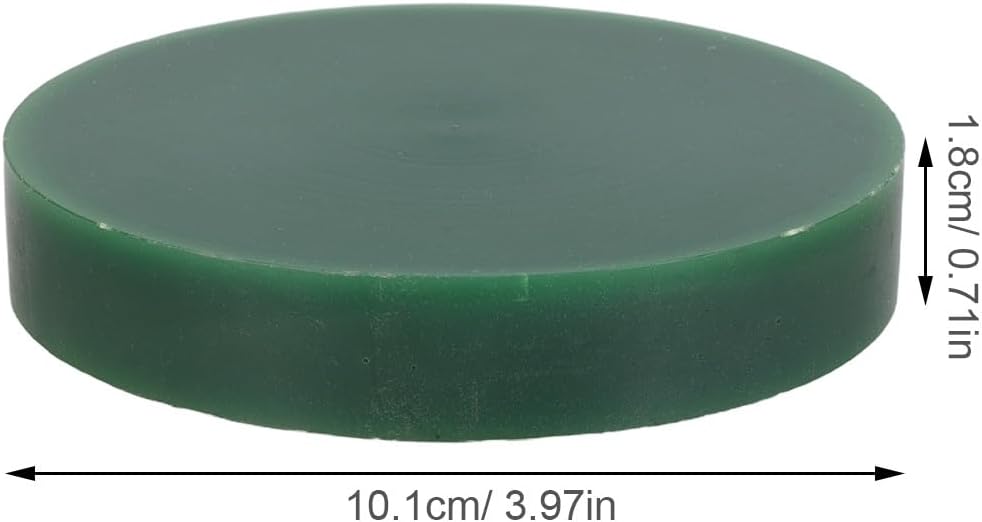 IWOWHERO Green Wax Sliced Block for Jewelry Carving Casting Pattern Molding Tool Mold Sculpting Wax Round Shape for Jewellers & Crafters, 4x4x0.7", 0.25 Pound
