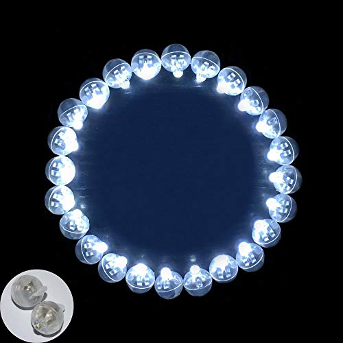 Neo LOONS® 50pcs/lot 50 X White Round Led Ball Lamp Balloon Light Long Standby time for Paper Lantern Balloon Light Party Wedding Decoration