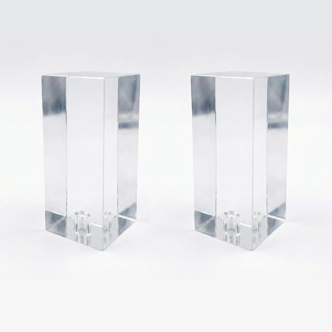 Royal Designs, Inc. F-5037L-2 Clear Lucite Lamp Finial, 1 x 2 inch, Rectangle, 2-Pack