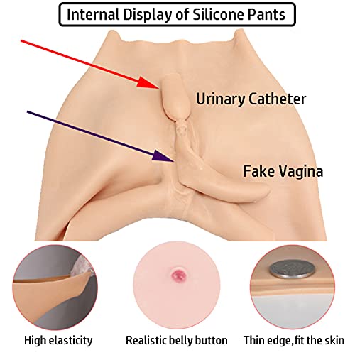 FSYH SilikonhöSchen GefäLschte Vagina Shorts Gesäß HüFten Body Shaper Enhancer füR Crossdresser Transgender Cosplay,Weiß,Type~2 – Bild 6
