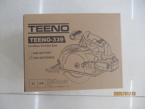 TEENO Cordless Laser Circular Saw with Electric Brake, 4000RPM Electric Circular Saw,2 x 2.0 AH Batteries, 2 x 165 mm Blade, Adjustable Depth and Cutting Angle up to 38 mm (45°), 54 mm (90°) 7 TEENO Cordless Laser Circular Saw with Electric Brake, 4000RPM Electric Circular Saw,2 x 2.0 AH Batteries, 2 x 165 mm Blade, Adjustable Depth and Cutting Angle up to 38 mm (45°), 54 mm (90°) - Image 7