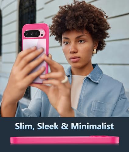Image of FNTCASE for Google Pixel-9-Pro XL Case: Clear Case Military Grade Drop Protection Anti Yellowing Cell Phone Cover - Rugged Shockproof Protective Bumper Transparent Cases(Rose)