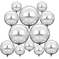 Globos Metálicos de Plateado,12 Piezas Globos Plateados,Globos
