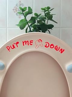 Put Me Down Cute Mickey Hands Toilet Seat/Lid Sticker - Bathroom Décor - Bathroom Accessories (Black)