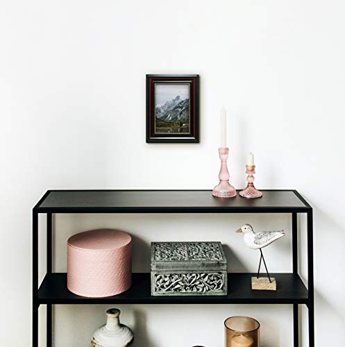 Kieragrace Classic Traditional Lucy Picture Frame With Gold Beads, 5" X 7", Dark Brown #TOP4