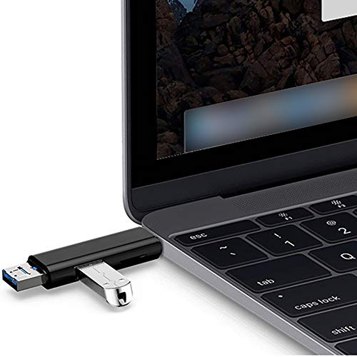 Goofly Leitor de cartão 3 em 1 tipo C Micro USB tipo C OTG extensão de alta velocidade TF leitor de