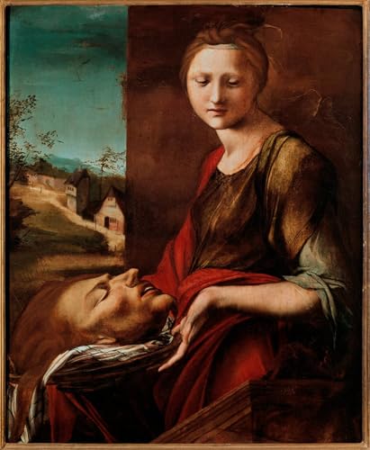 Peinture la Tête de Jean Baptiste Grand Format pour Salon Élégant