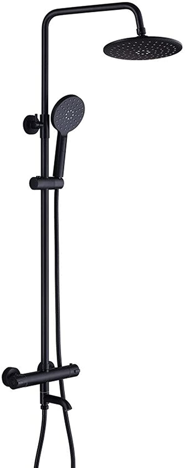 Ensemble de douche noir mat et thermostatique pour moderniser une salle de bain moderne