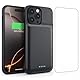 Feob Akkuhülle für iPhone 16 Pro Max, 8600mAh 15W Powerbank Hülle Zusatzakku Akku Case Akku Ladehülle Handyhülle Akku Battery Case Akku Hülle für iPhone 16 Pro Max(6,9) Charger Case (Schwarz)