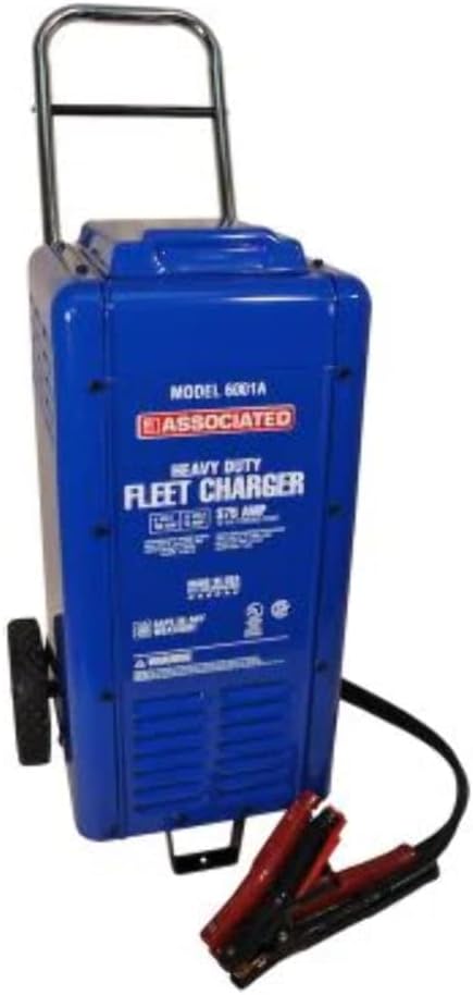 Associated Equipment 6001A 6/12V 100/75 Amp Continuous Charge 375 Amp Cranking Assist Charger with Wheels