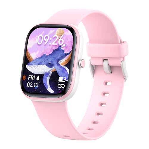 キッズスマートウォッチガールズボーイズ、子供用フィットネストラッカーウォッチ、Kids Smart Watch、1.5インチDIYダイヤル、複数のスポーツモード、 歩数計、IP68防水、iOS・アンドロイド対応、天気 輝度調整、USB充電式、 目覚まし時計