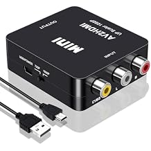 Vancle RCA to HDMI Converter, AV to HDMI Converter, 1080P Mini RCA Composite CVBS Video Audio Converter Adapter Supporting PAL/NTSC for PC/TV/Laptop/PS4/VHS/STB/VCR/Blue-Ray
